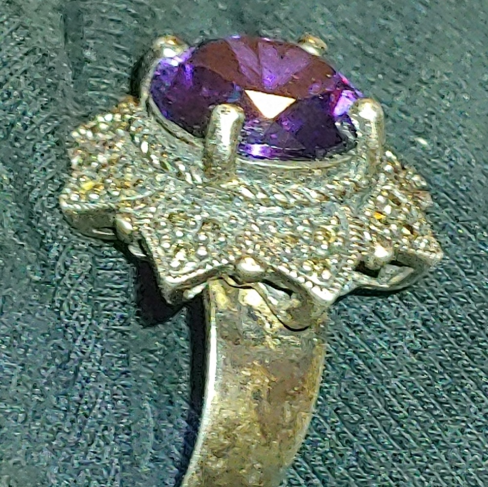 Amethyst statement ring.